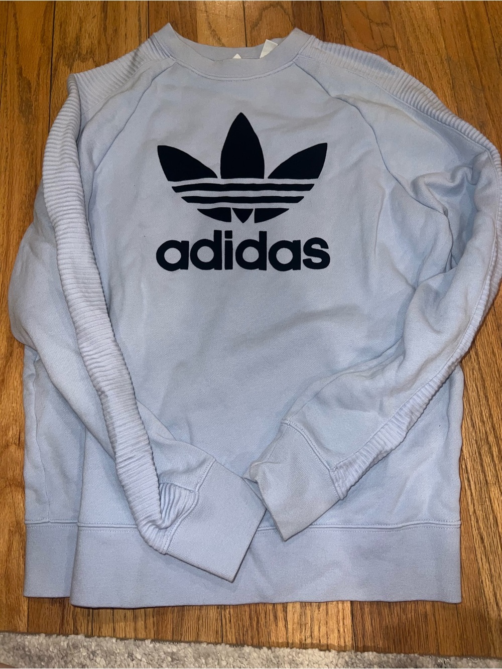 adidas Light Blue Trefoil Sweatshirt with Black Logo
